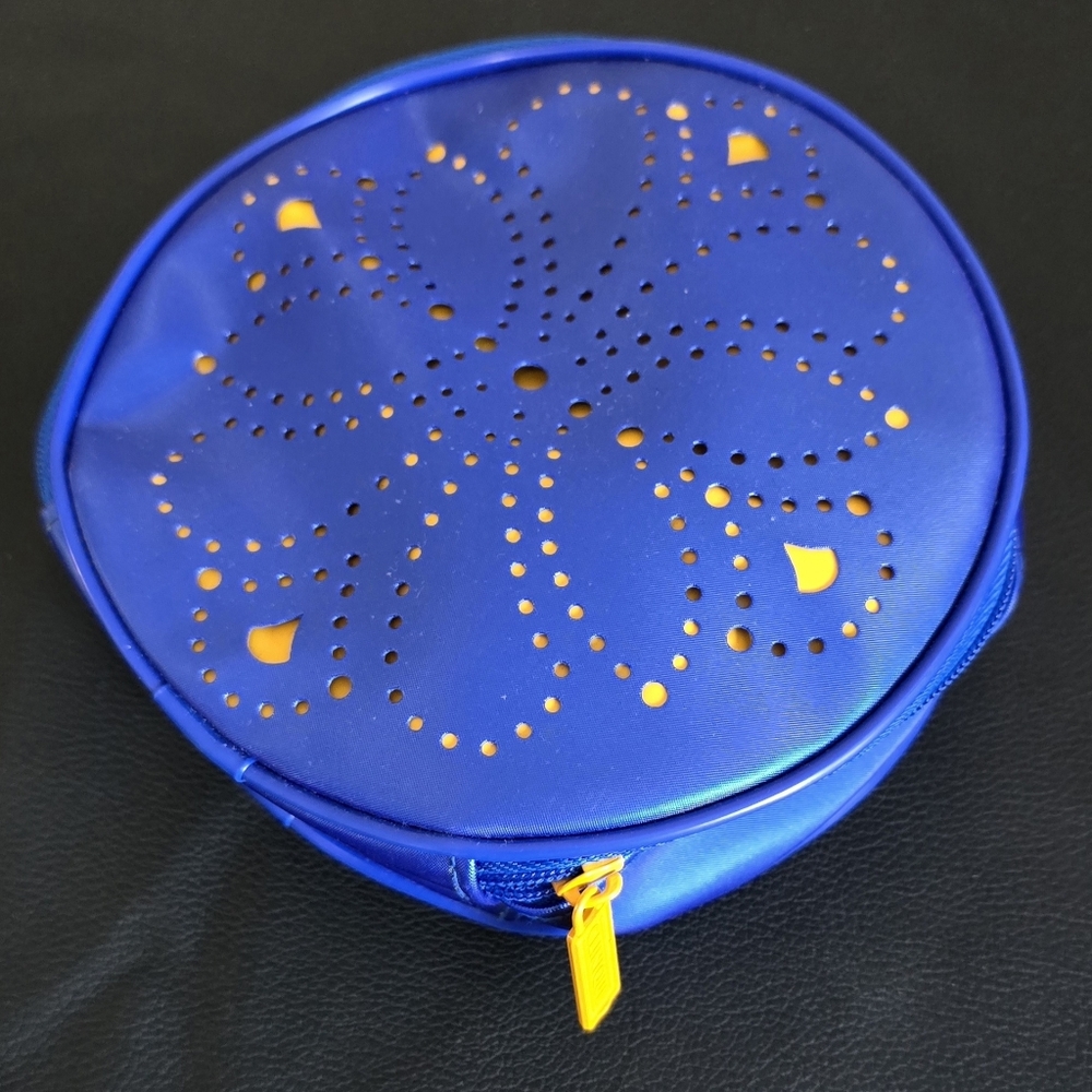 Clinique Blue Flower Design Makeup Cosmetic Bag